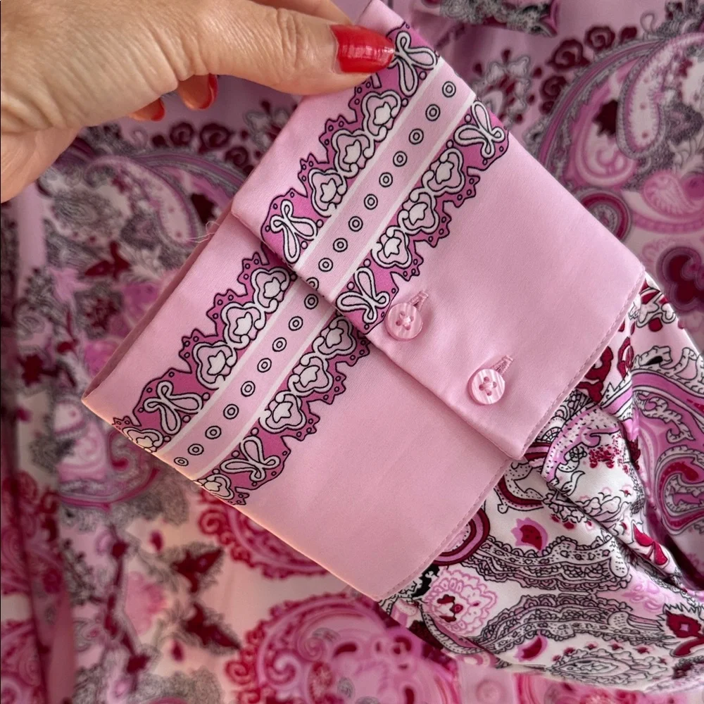 Rachel Zoe Pink and White Paisley Blouse - Picture 6 of 6